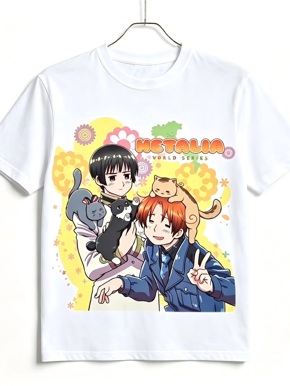 Hetalia: World Series North Italy & Japan Sublimation Womens Mens T-shirt Unisex